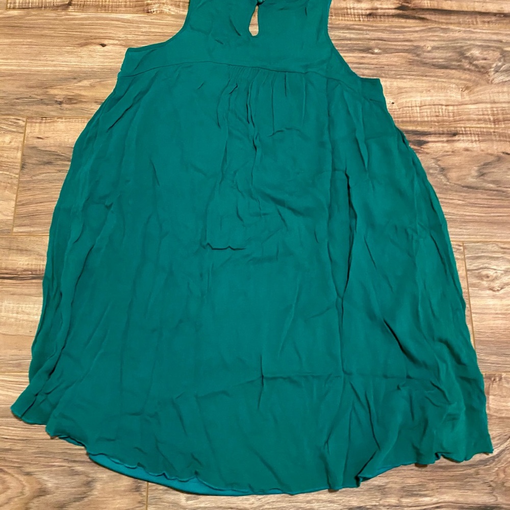 Green dress with crochet detail